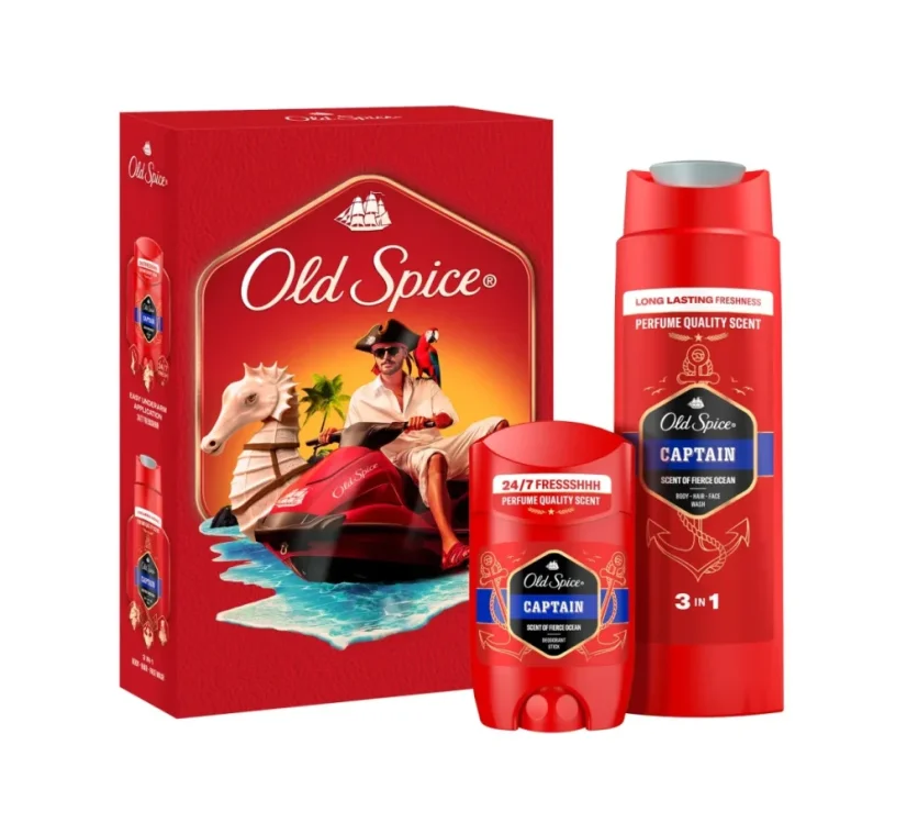 Old Spice Captain XMAS sada – deo stick 50 ml + sprchový gél 250 ml