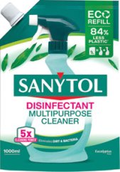 Sanytol dezinfekčný čistiaci prostriedok na podlahy a plochy s vôňou eukalyptu, náhradná náplň, 1 000 ml