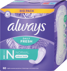 Always intímne vložky Fresh Protect Normal, 60 ks