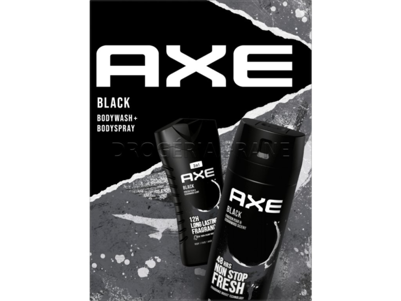 Darčeková sada Axe BLACK sprchový gél 250 ml + body sprej 150 ml