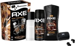 Darčeková sada Axe DARK TEMPTATION sprchový gél + sprej + voda po holení + sluchadlá