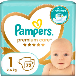 Pampers Premium Care plienky veľkosť 1 (2–5 kg) 72 ks