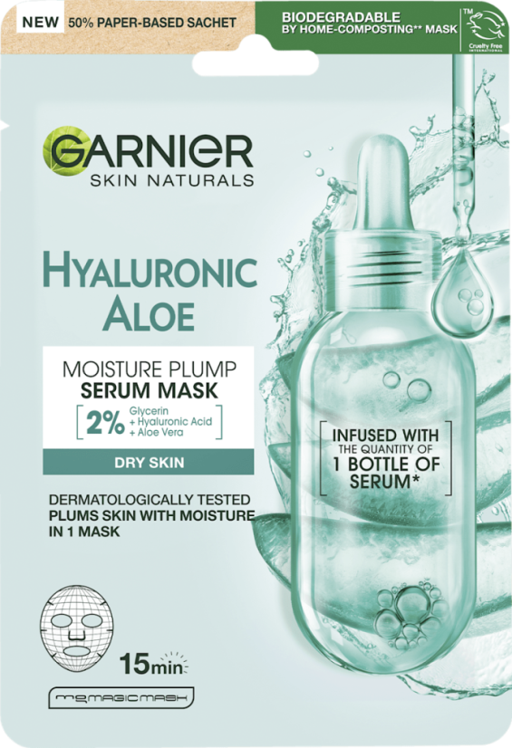 Garnier intenzívne zvlhčujúca textilná pleťová maska Hyaluronic Aloe Serum, 1 ks