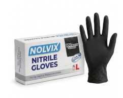 NOLVIX nitrilové jednorazové rukavice čierne L, 100 ks