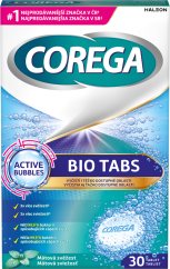 Corega čistiace tablety na zubné náhrady Bio Tabs Mäta 30 ks