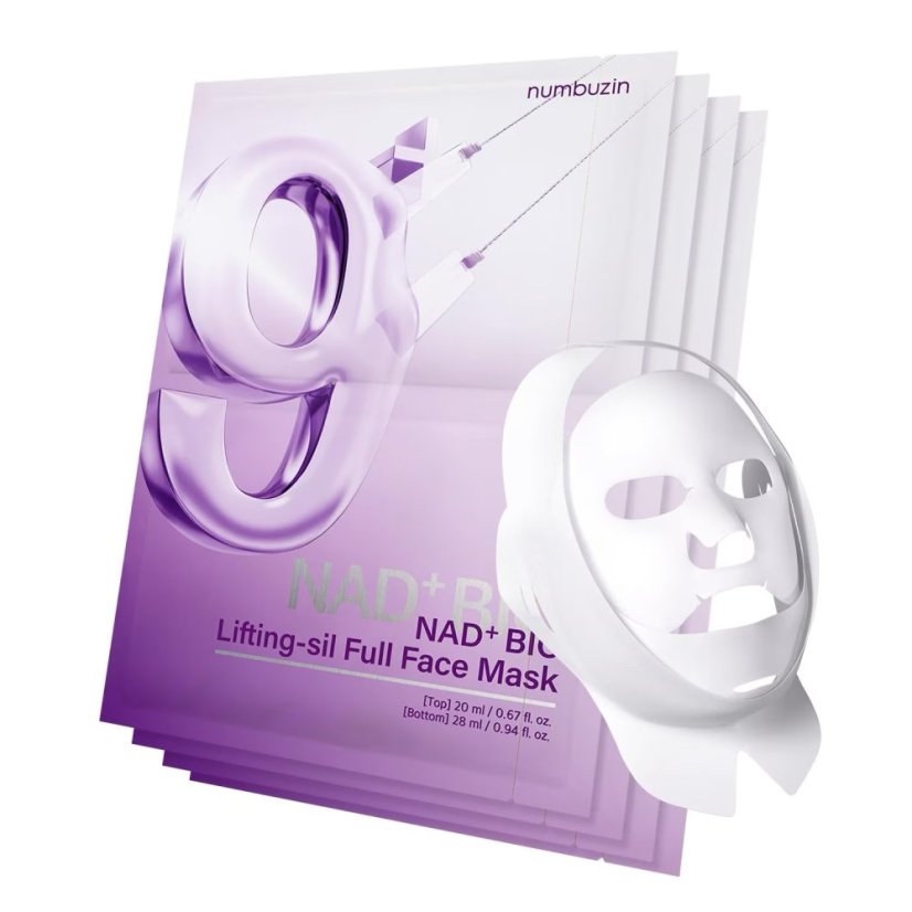 Numbuzin – No. 9 NAD+ BIO Lifting-sil Full Face Mask Set, 4ks