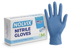 NOLVIX nitrilové jednorazové rukavice modré M, 100 ks