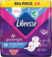 Libresse Ultra Goodnight Large+ vložky, 18 ks