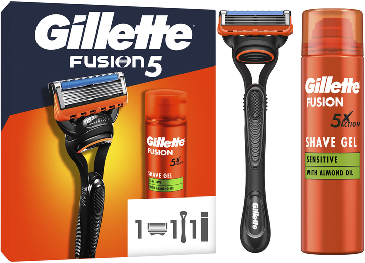 Gillette Fusion5 darčeková sada – holiaci strojček + gél 200 ml