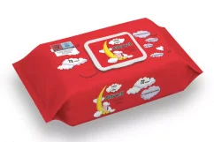 Well Done detské vlhčené obrúsky Baby Wipes červené Kamilka 72 ks