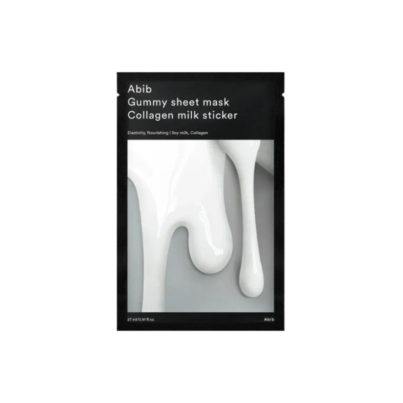Abib – Spevňujúca plátenková maska kolagénom a mliečnym extraktom (Gum Sheet Mask Collagen Milk Sticker)