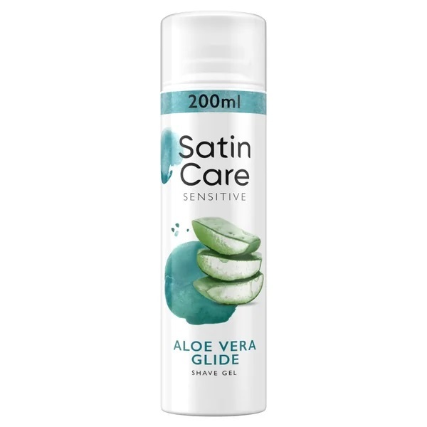 Gillette Satin Care Aloe Vera gél na holenie pro suchú a citlivú pokožku 200 ml