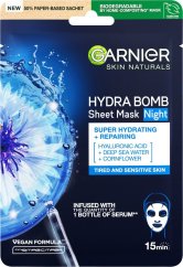 Garnier hydratačná regeneračná nočná textilná maska Moisture Bomb Night-time 28 g