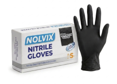 NOLVIX nitrilové jednorazové rukavice čierne S, 100 ks