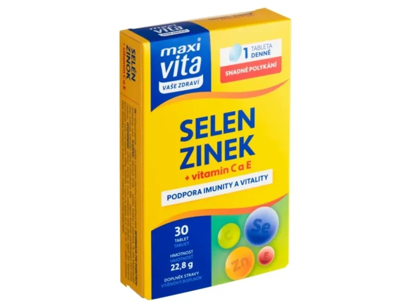 MaxiVita Selén, zinok,vitamín C,E 30 tabliet