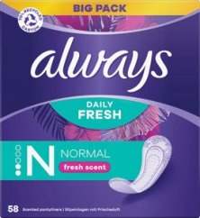 Always intímne vložky Fresh Protect Normal, 58 ks