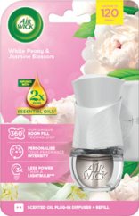 Air Wick Crystal elektrický osviežovač vzduchu Biele kv. Pivónia 19 ml