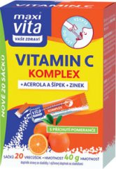 MaxiVita Vitamín C komplex + Acerola + šípky + zinok šumivé tablety 20 ks
