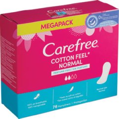 Carefree normal slipové vložky cotton 76 ks