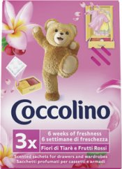 Coccolino Vonné vrecká do šatníka - vôňa kvetov Tiaré a červeného ovocia, 3 ks