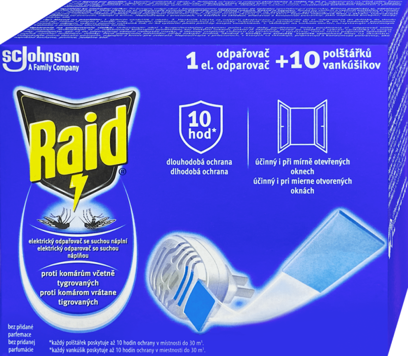 Raid elektrický odparovač so suchou náplňou + 10 vložiek