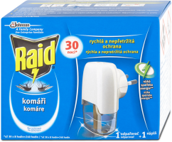 Raid elektrický odparovač s tekutou náplňou proti komárom 30 nocí 21 ml