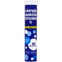Šumivý Vitamín C + horčík, vápnik bez cukru 20 tabliet