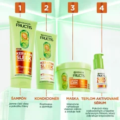 Fructis Keratin Sleek šampón na suché a poškodené vlasy 200 ml