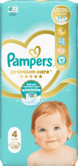 Pampers Premium Care plienky veľkosť 4 (9–14 kg) 52 ks