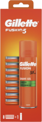 Gillette Fusion5 náhradné hlavice 8 Ks + Fusion5 Ultra Sensitive 200 ml 9 ks